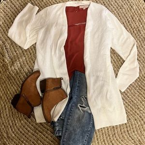 Loft Outlet Ivory Long Cardigan